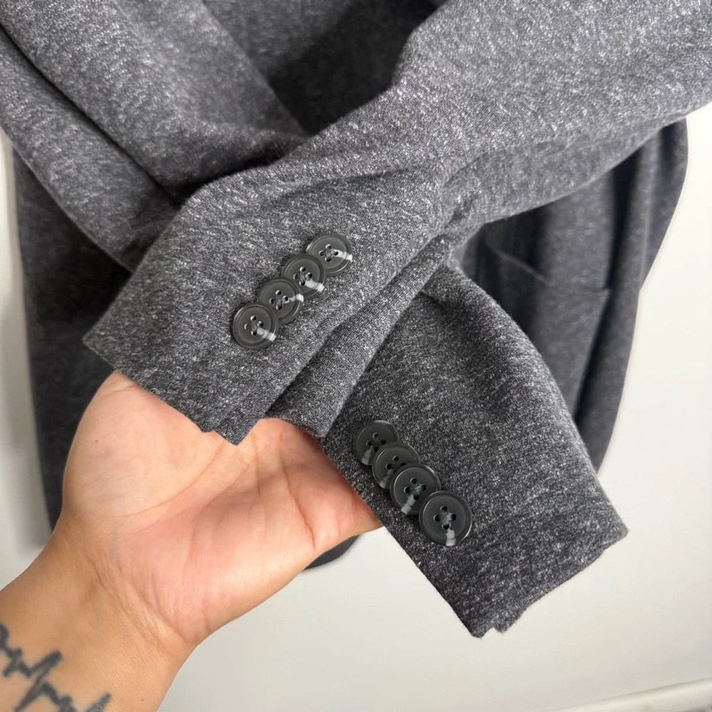 NWT Stitch Fix ArteFact Heathered Knit Blazer Stretchy‎ Gray 3XL Long Preppy